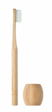 Logo trade corporate gift photo of: Bamboo tooth brush with stand